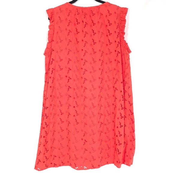 Anthropologie Dresses & Skirts - Anthropologie Coral Eyelet Ruffle Mini Dress
